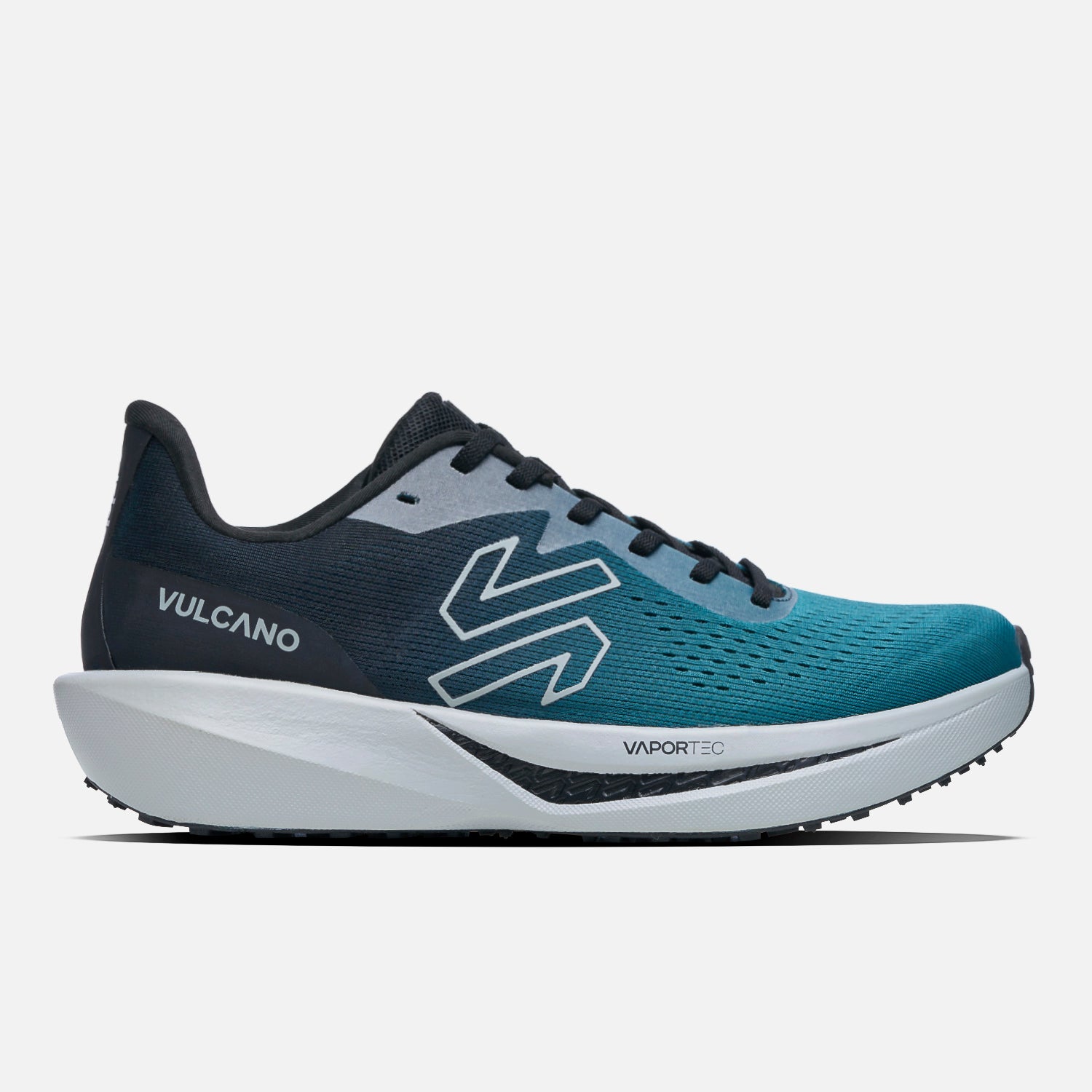 Zapatillas Hombre Epicenter Petroleo / Negro Vulcano con diseño aerodinámico, logo lateral y tecnología VaporTec para running de alto rendimiento.