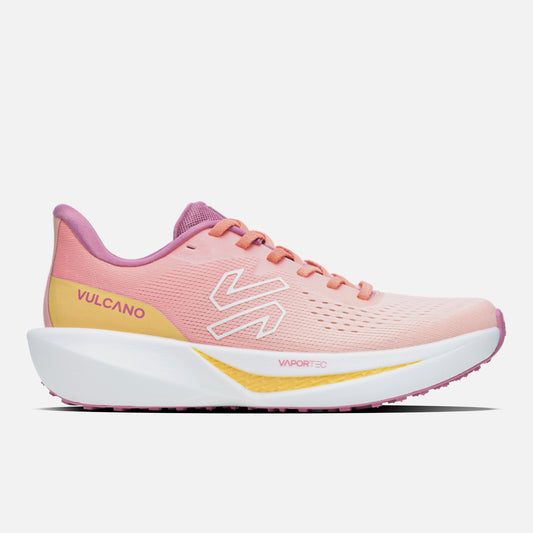 Zapatillas Mujer Epicenter Durazno Vulcano con diseño deportivo en tonos durazno y rosa, ideales para running diario y carreras de media distancia.