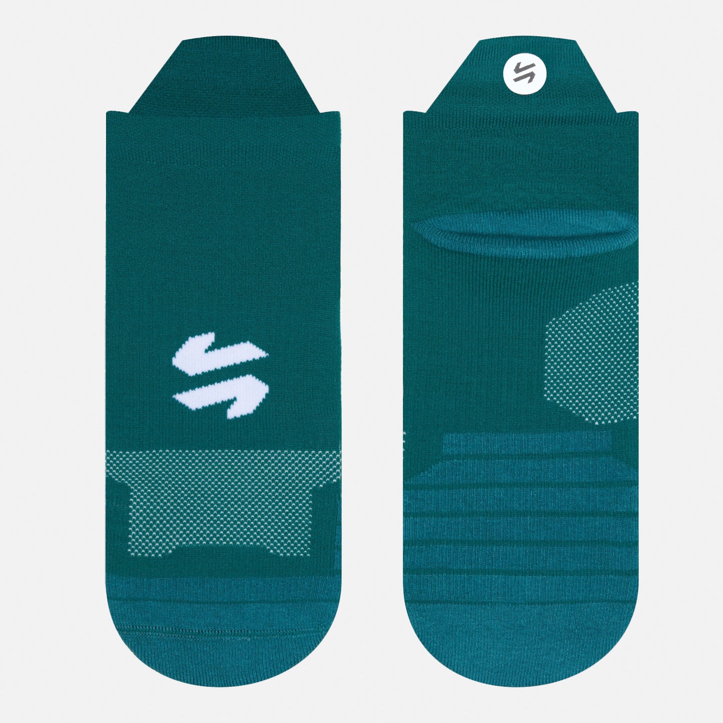 Calcetines Hombre Stride Running Short Socks Turquesa Vulcano con diseño técnico, refuerzo en talón y puntera, ideales para correr en invierno.