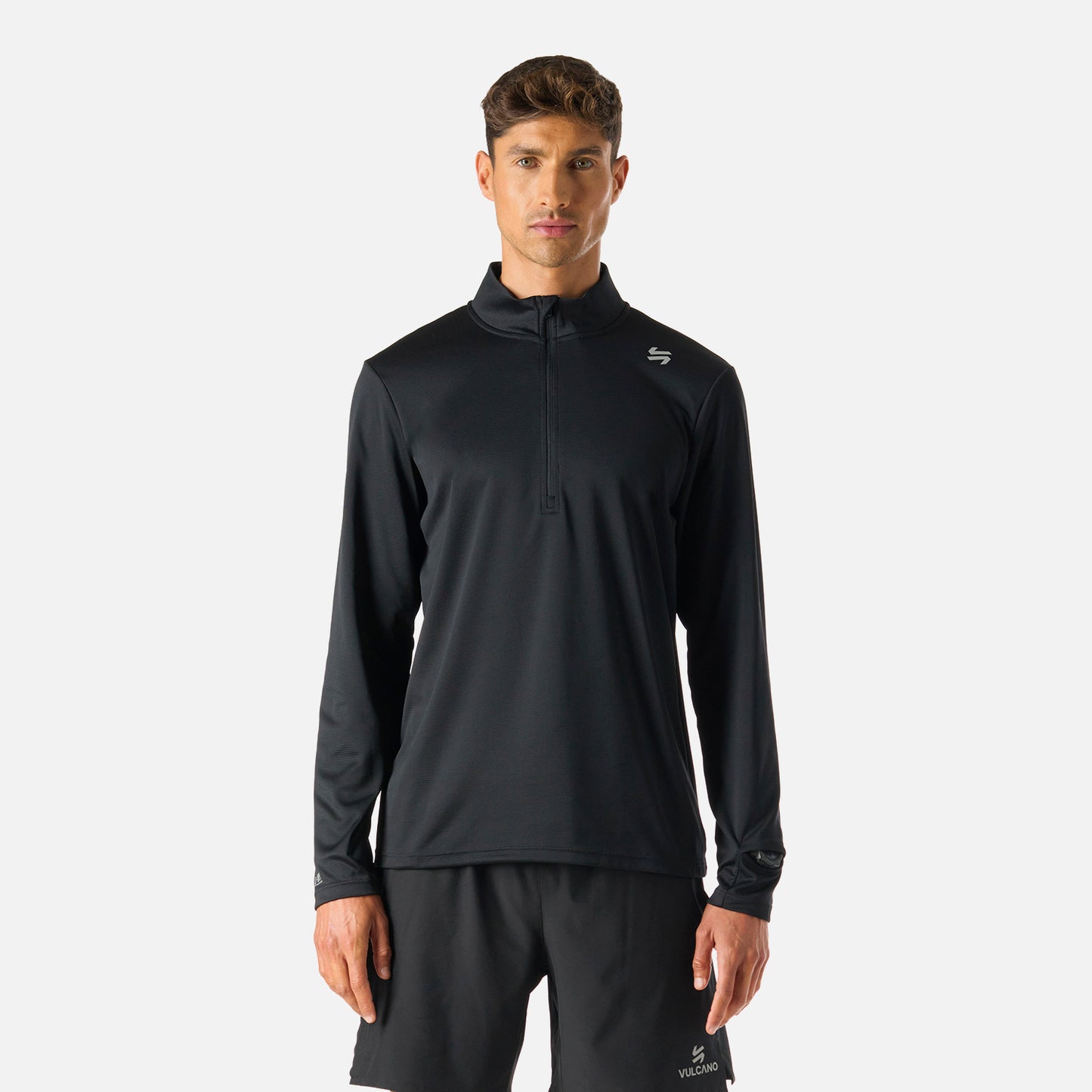Polerón Hombre Built To Move 1/4 Zip Midlayer Negro Vulcano
