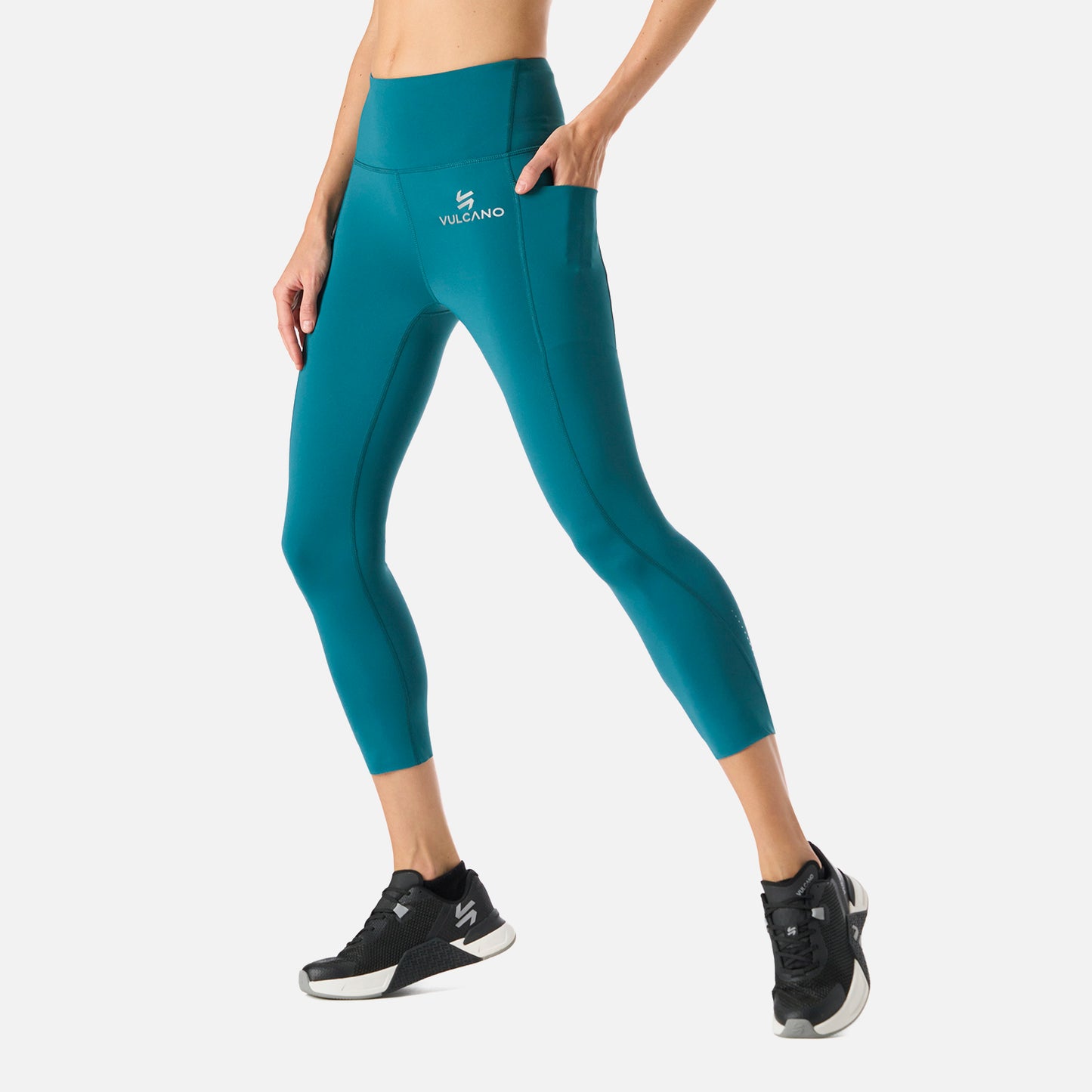 Calza Mujer Built To Move Compressive 3/4 Super High Rise Leggins Petroleo Vulcano