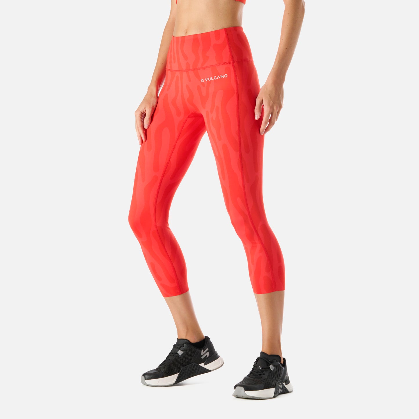 Calza Mujer Built To Move 3/4 High Rise Leggins Print Rojo Anaranjado Vulcano