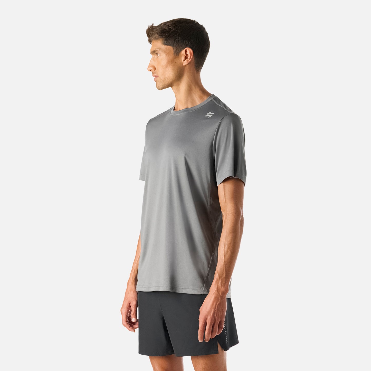 Polera Hombre Tempo Advanced T-Shirt Gris Medio Vulcano