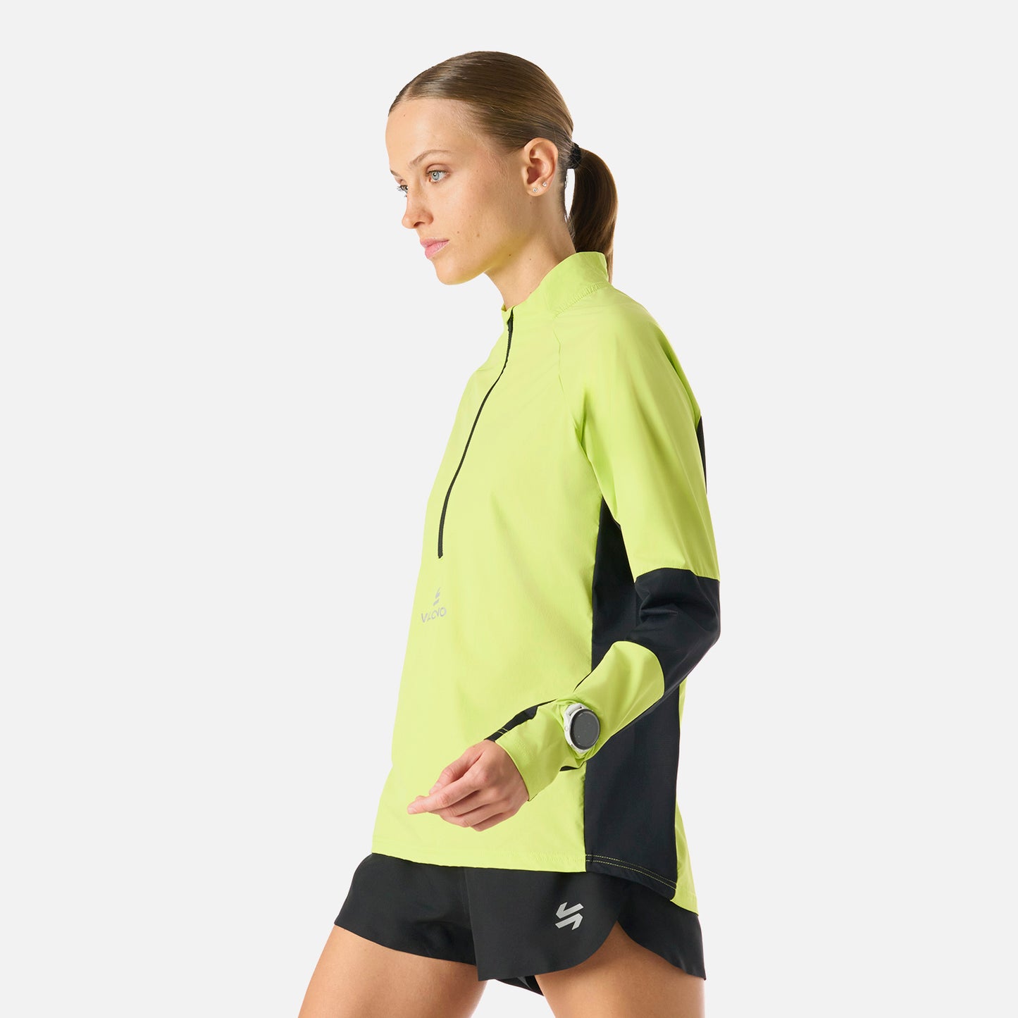 Polerón Mujer Built To Move Pro 1/4 Zip Midlayer Verde Lima Vulcano