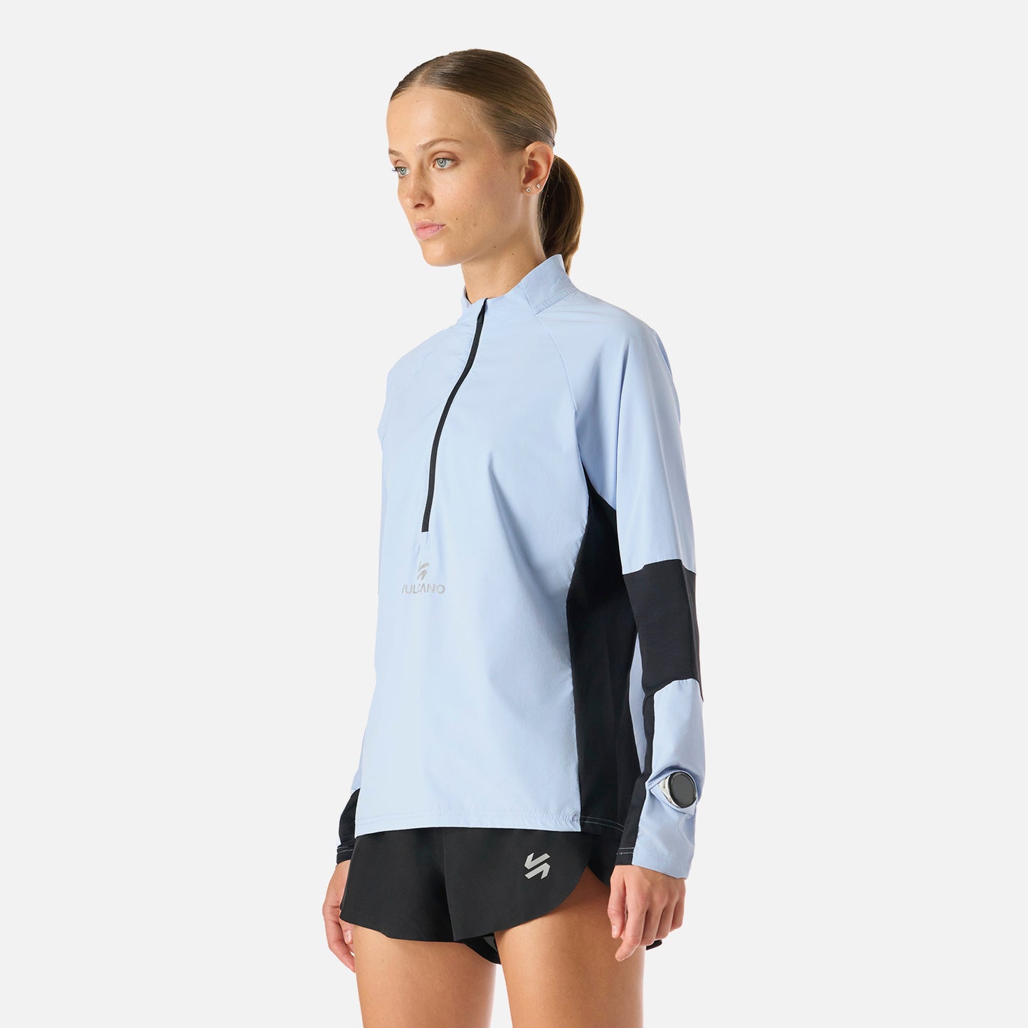 Polerón Mujer Built To Move Pro 1/4 Zip Midlayer Celeste Vulcano