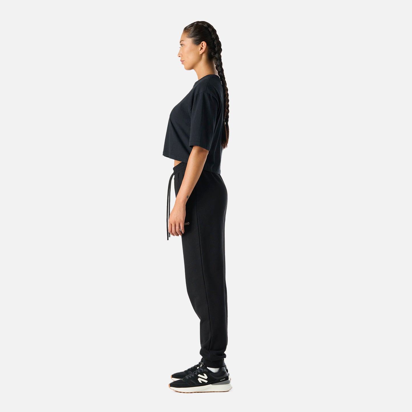 Polera Mujer Cool Down Crop T-Shirt Negro Vulcano