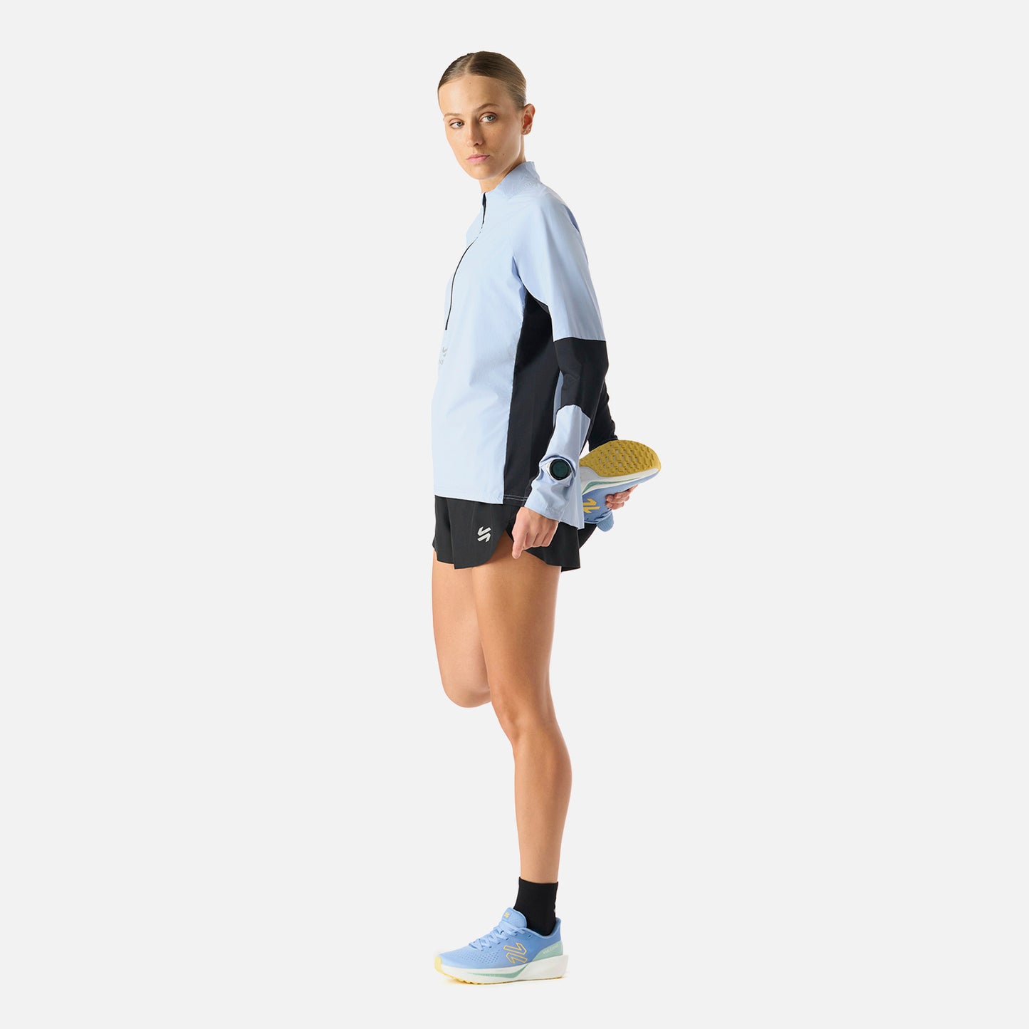 Polerón Mujer Built To Move Pro 1/4 Zip Midlayer Celeste Vulcano