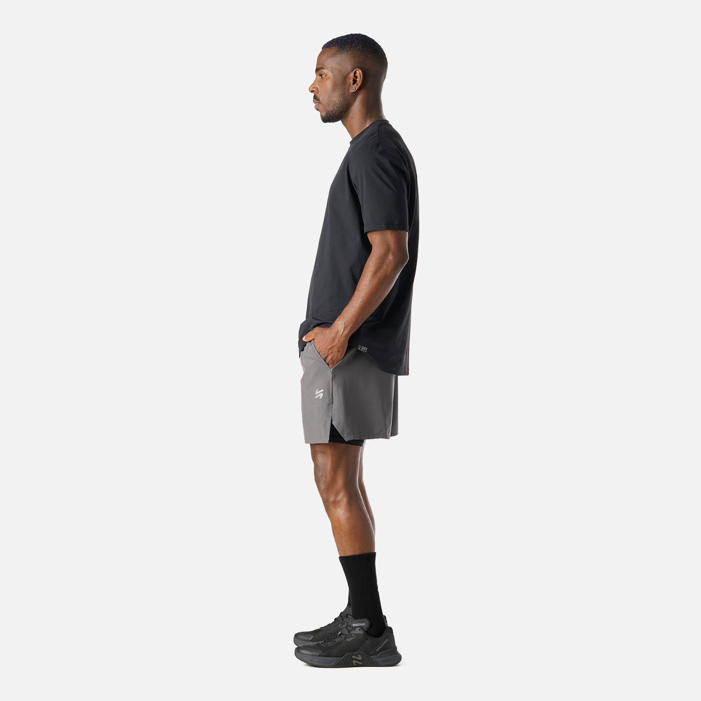 Shorts Hombre Built To Move 2-in-1 5" Shorts Gris Medio Vulcano