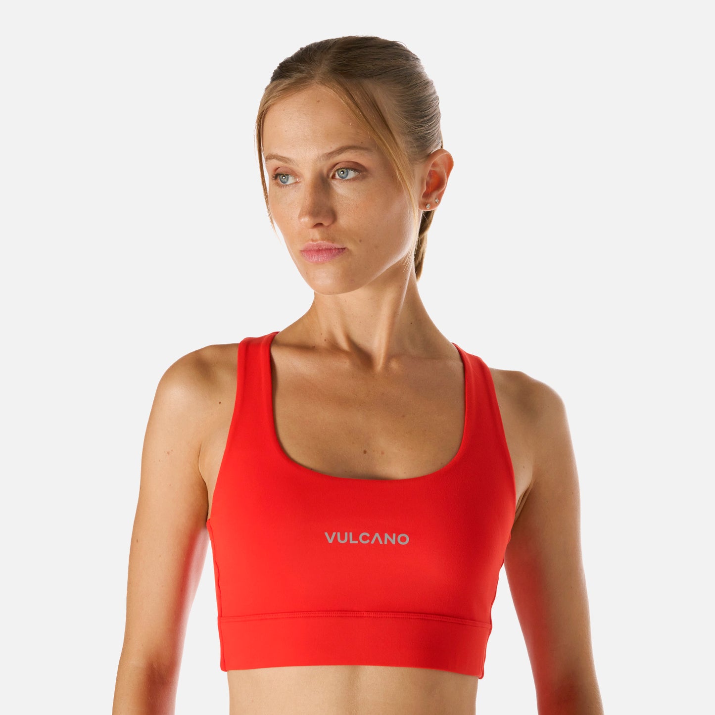 Peto Mujer Built To Move Light Support Bra Rojo Anaranjado Vulcano