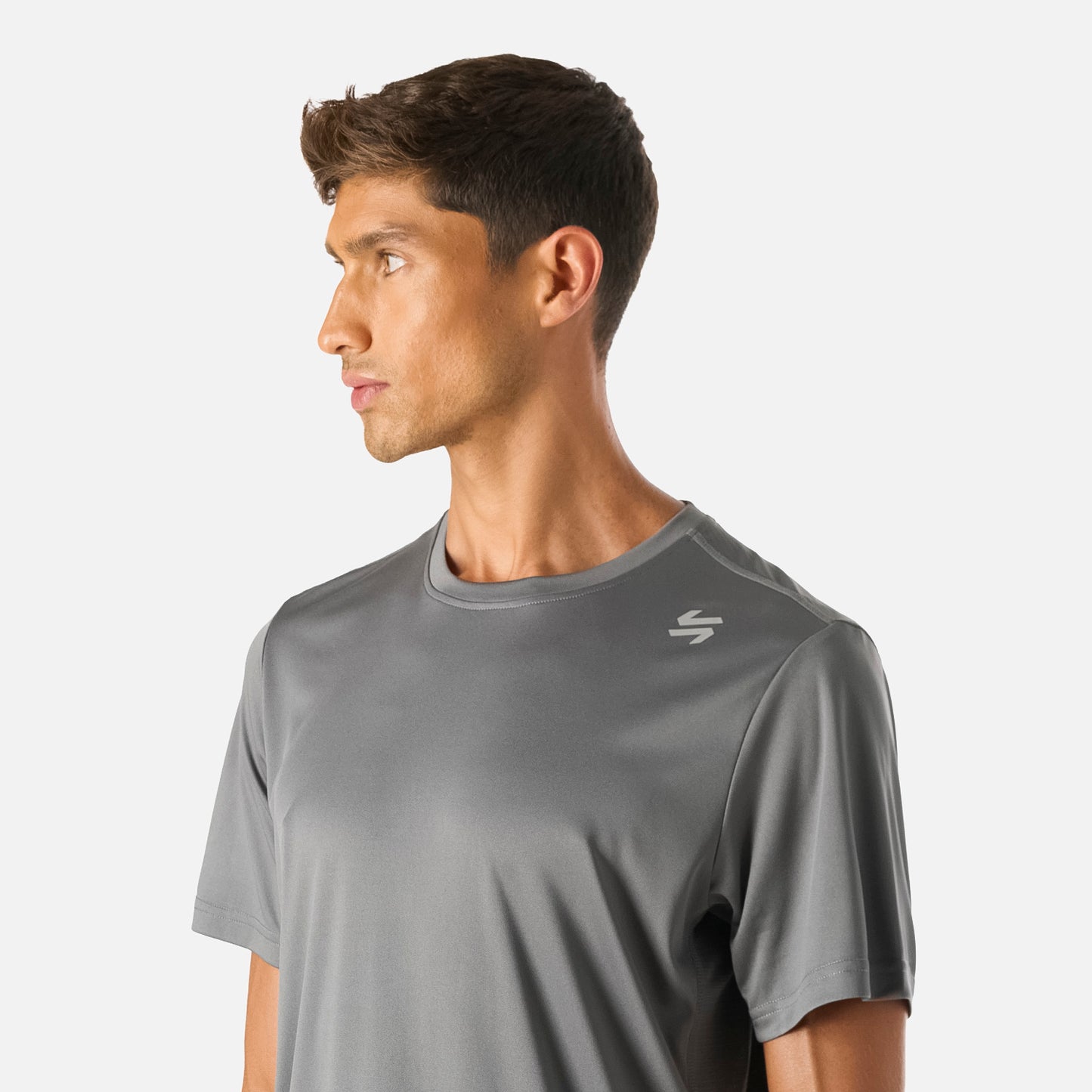 Polera Hombre Tempo Advanced T-Shirt Gris Medio Vulcano