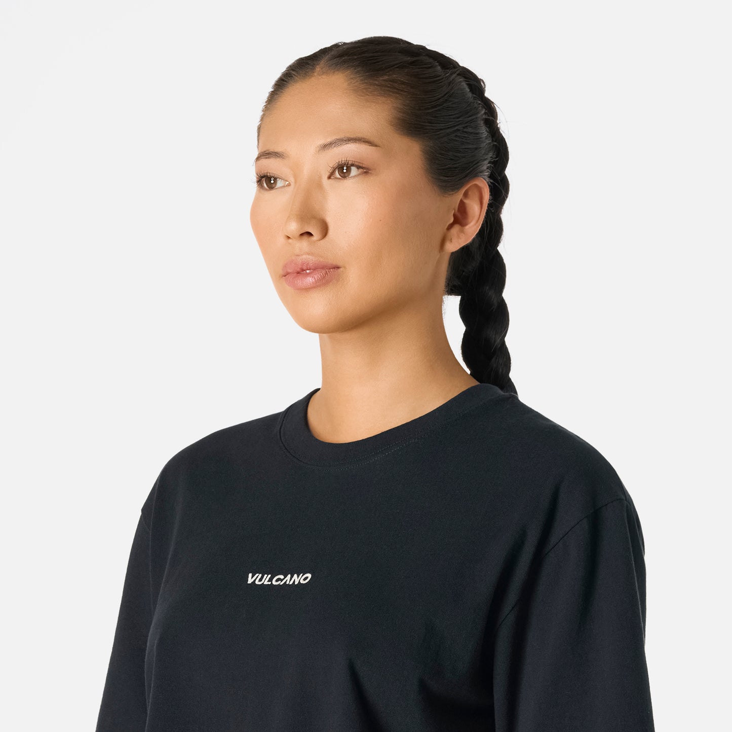 Polera Mujer Cool Down Crop T-Shirt Negro Vulcano
