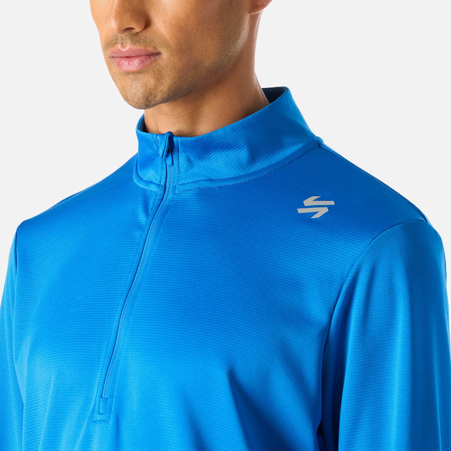 Polerón Hombre Built To Move 1/4 Zip Midlayer Azul Vulcano