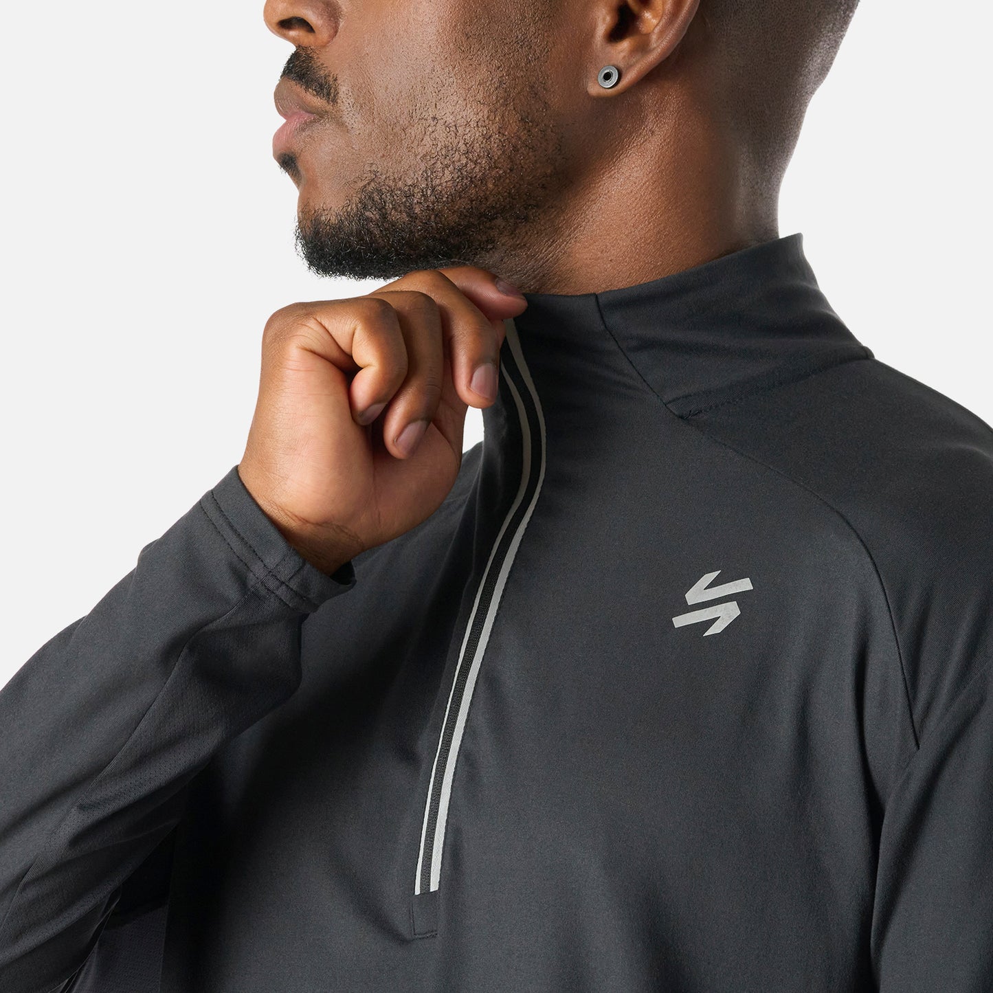 Polerón Hombre Tempo 1/4 Zip Midlayer Negro Vulcano