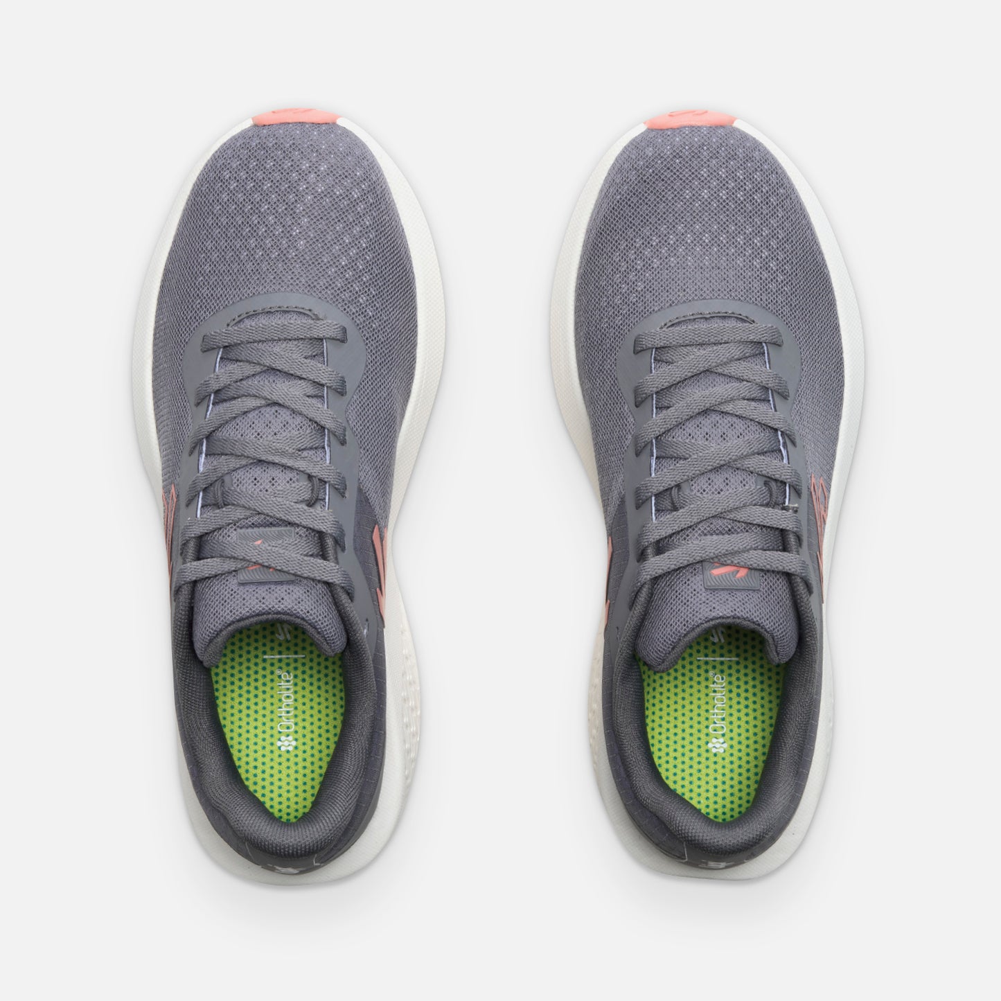 Zapatillas Mujer Ignite Gris Vulcano con upper de micromalla respirable y plantilla verde Ortholite, ideales para running y uso diario en invierno.