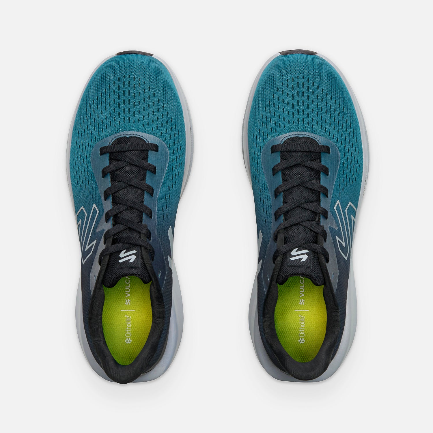Vista superior de las Zapatillas Hombre Epicenter Petroleo / Negro Vulcano con plantilla Ortholite Hybrid y cordones negros para ajuste seguro.