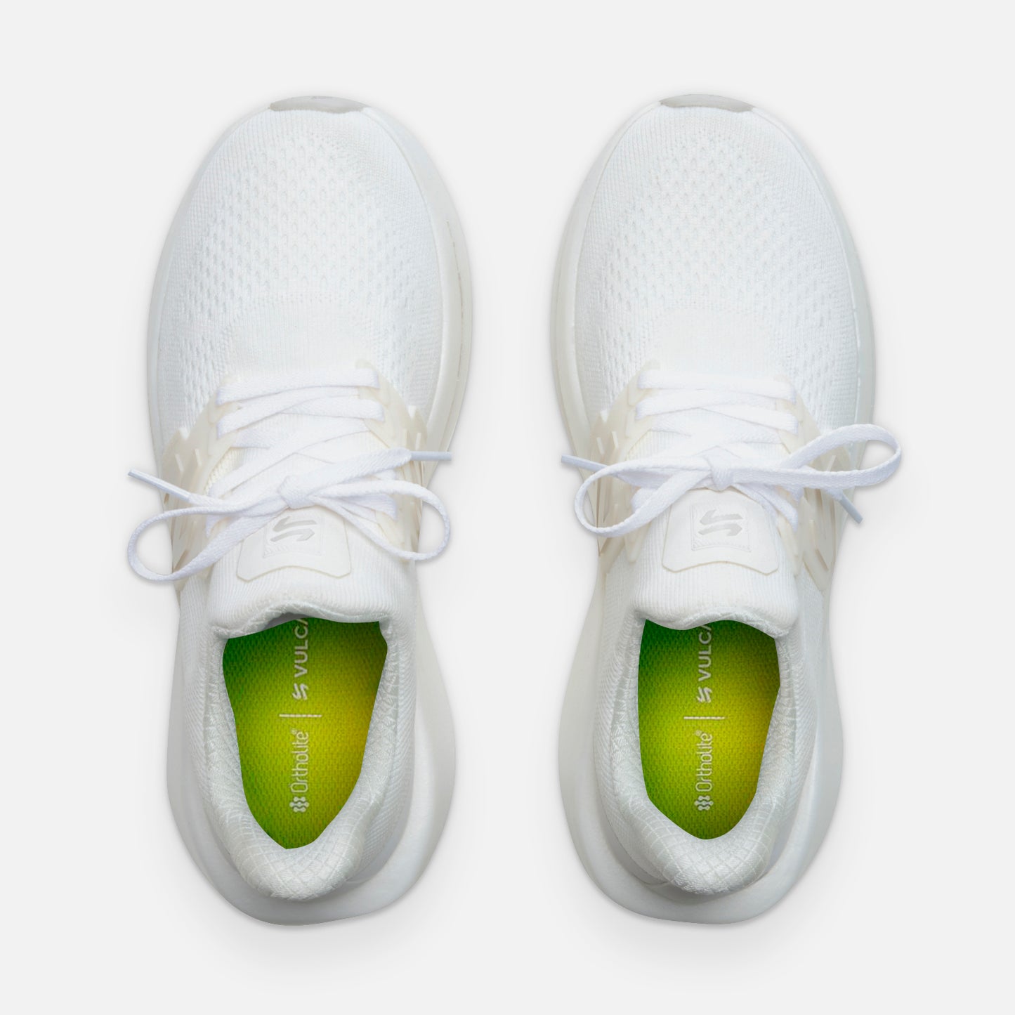 Vista superior de las Zapatillas Mujer Magma Blanco Vulcano con plantilla Ortholite Hybrid verde, que ofrece amortiguación y frescura.