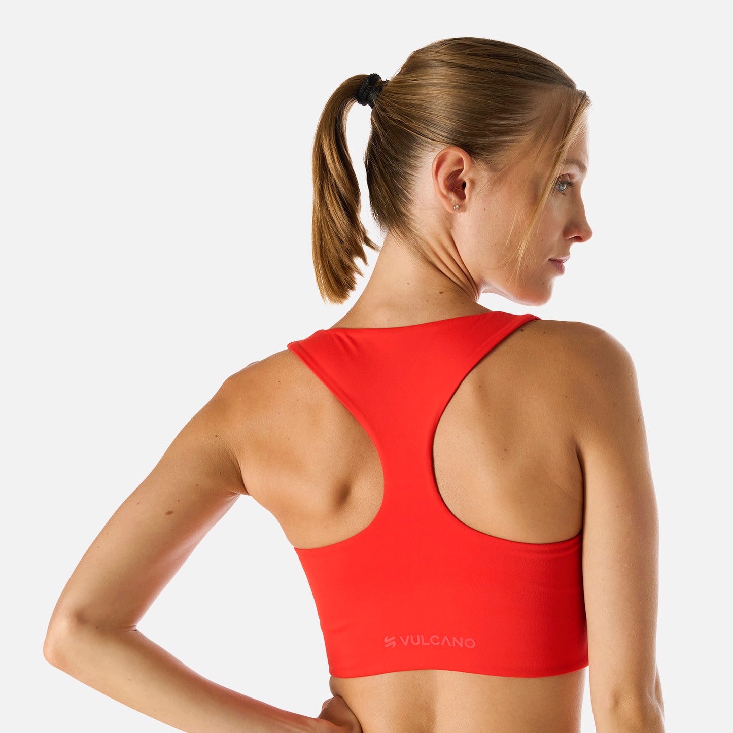 Peto Mujer Built To Move Light Support Bra Rojo Anaranjado Vulcano
