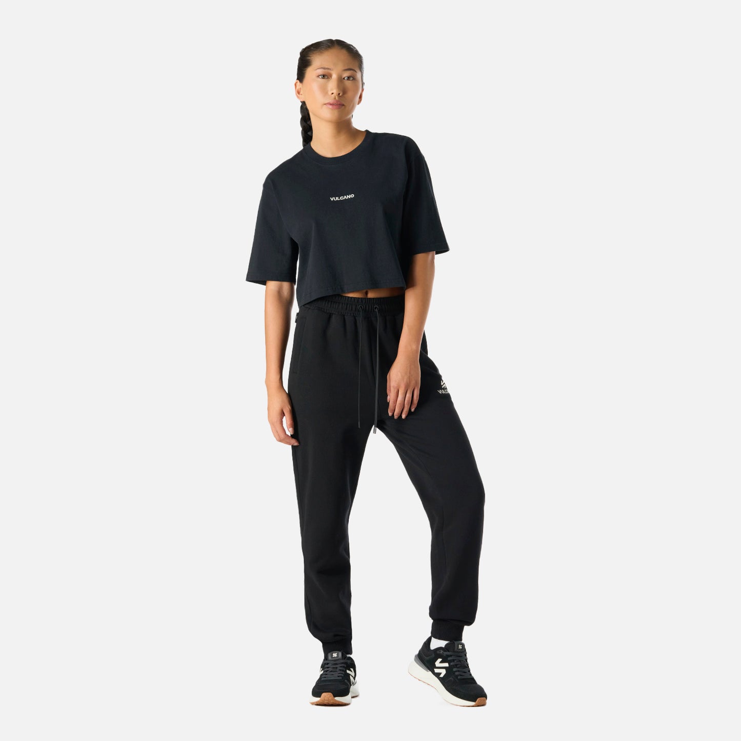 Polera Mujer Cool Down Crop T-Shirt Negro Vulcano