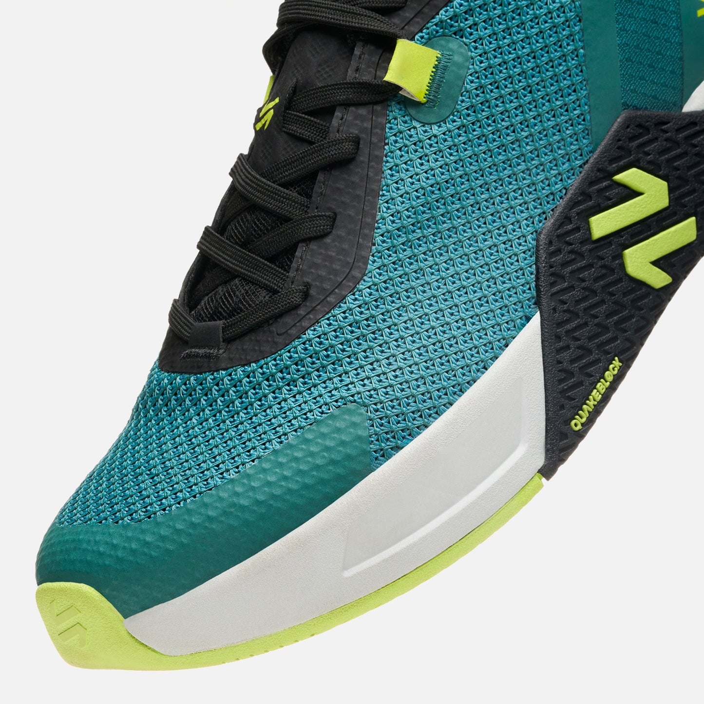 Detalle del upper de las Zapatillas Hombre No Gravity Petroleo Vulcano con malla transpirable y refuerzos para estabilidad en movimientos intensos.