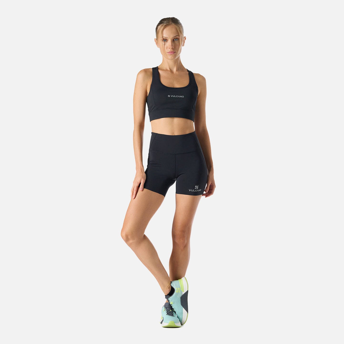 Calza Mujer Built To Move Compressive Short High Rise Leggins Negro Vulcano