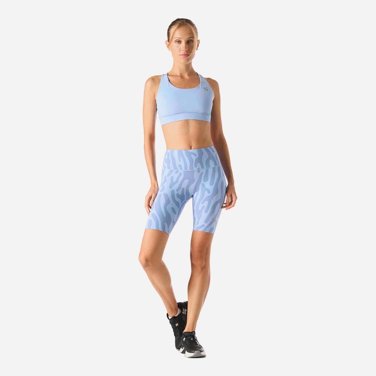 Calza Mujer Tempo Biker Super High Rise Leggins Print Celeste Vulcano