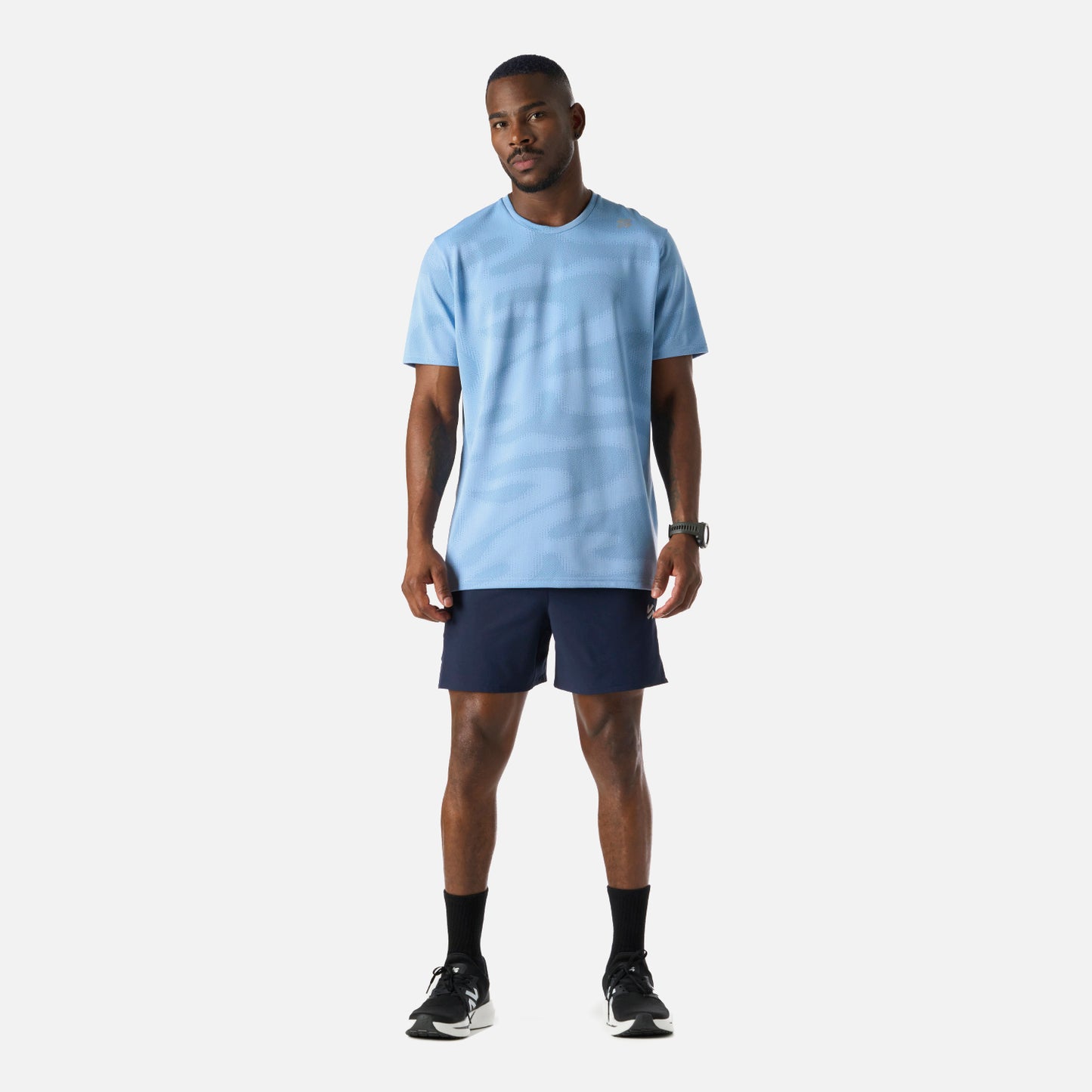 Polera Hombre Built To Move Pro T-Shirt Celeste Vulcano