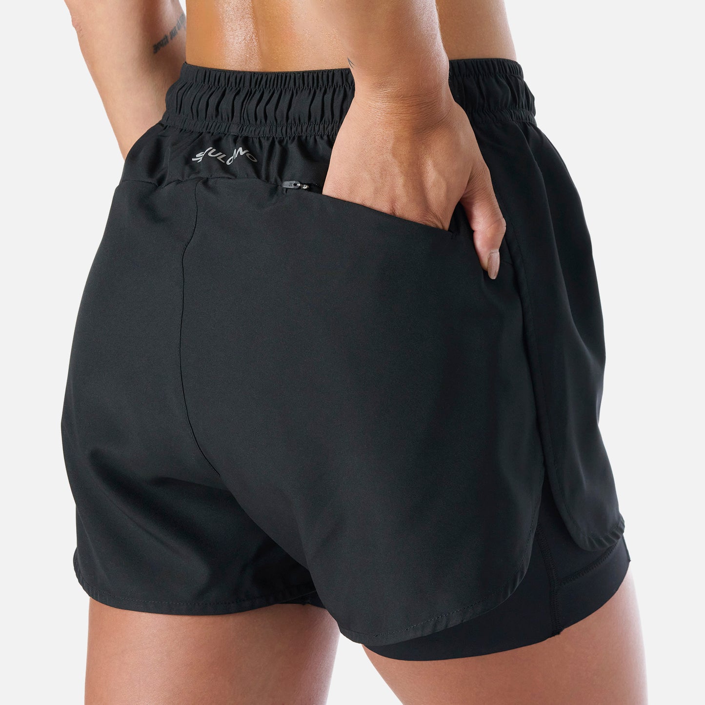 Shorts Mujer Built To Move 2-in-1 2,5" Shorts Negro Vulcano