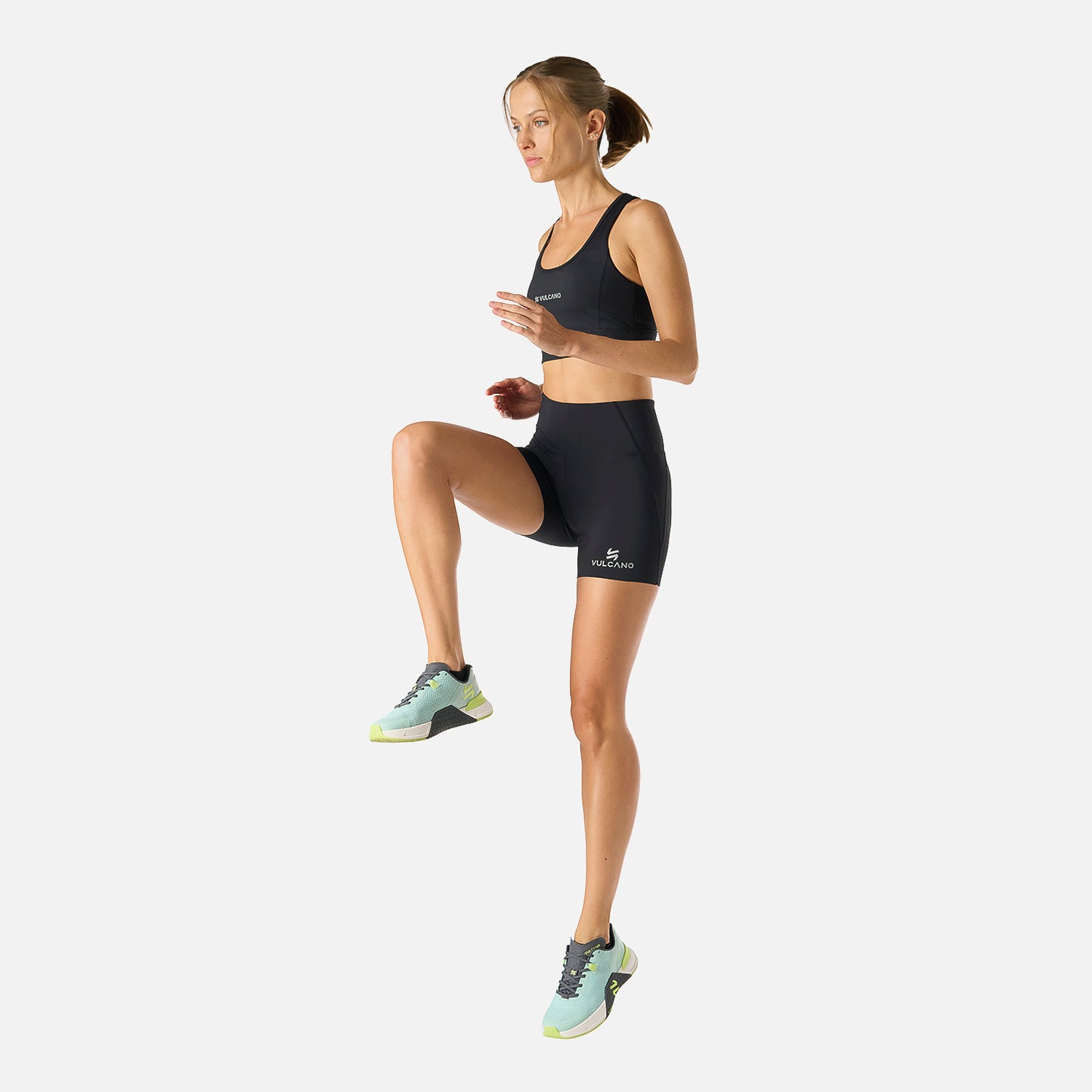 Calza Mujer Built To Move Compressive Short High Rise Leggins Negro Vulcano