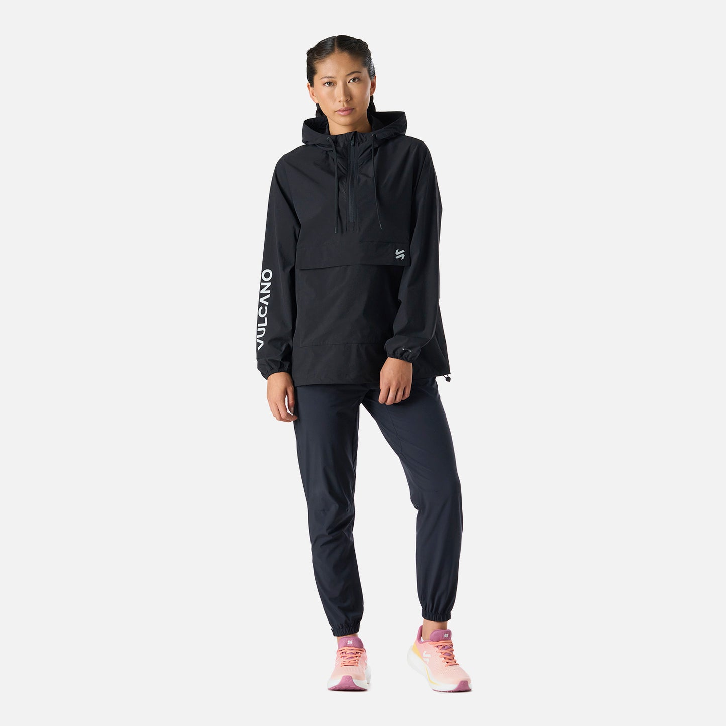 Chaqueta Mujer Tempo 1/4 Zip Windbreaker Jacket Negro Vulcano