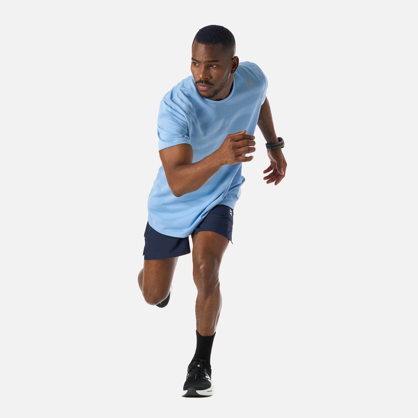 Polera Hombre Built To Move Pro T-Shirt Celeste Vulcano