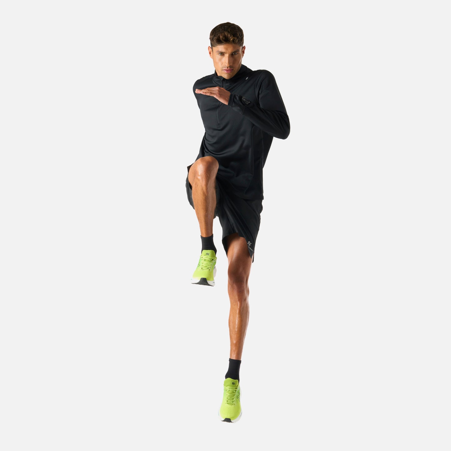 Polerón Hombre Built To Move 1/4 Zip Midlayer Negro Vulcano