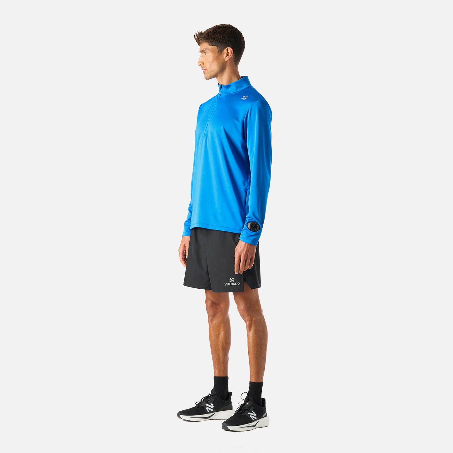 Polerón Hombre Built To Move 1/4 Zip Midlayer Azul Vulcano