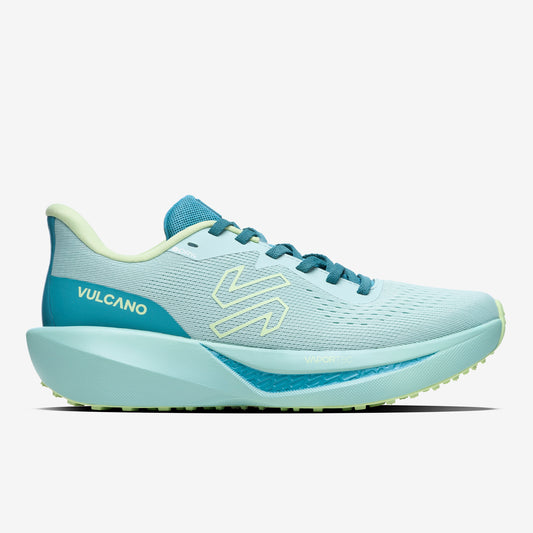 Zapatillas Mujer Epicenter B-Dry Jade Vulcano en vista lateral, diseño deportivo con tecnología B-Dry y suela VaporTec para running bajo lluvia.