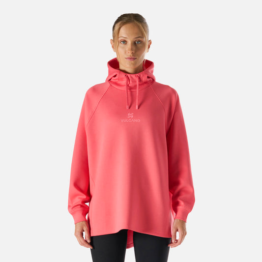 Polerón Mujer Tempo Sweatshirt Hoody Coral Vulcano