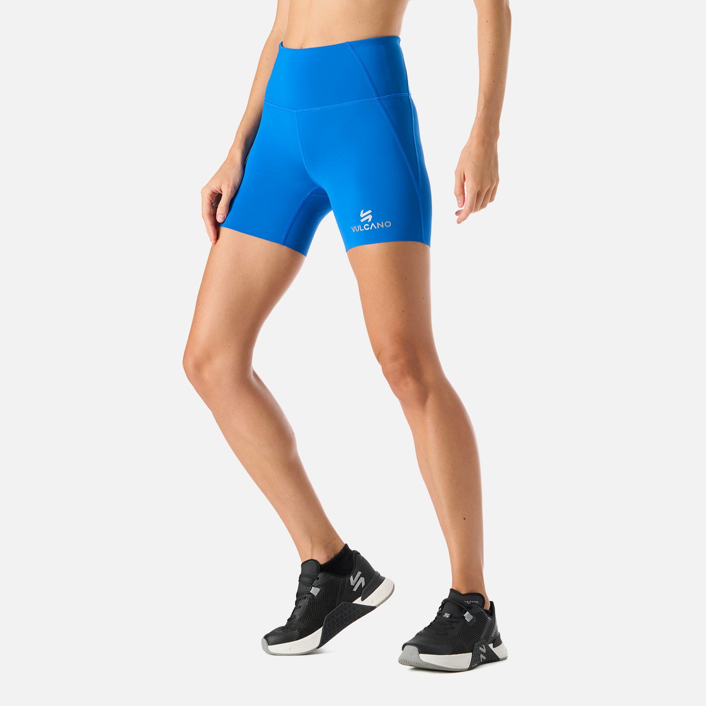 Calza Mujer Built To Move Compressive Short High Rise Leggins Azul Vulcano