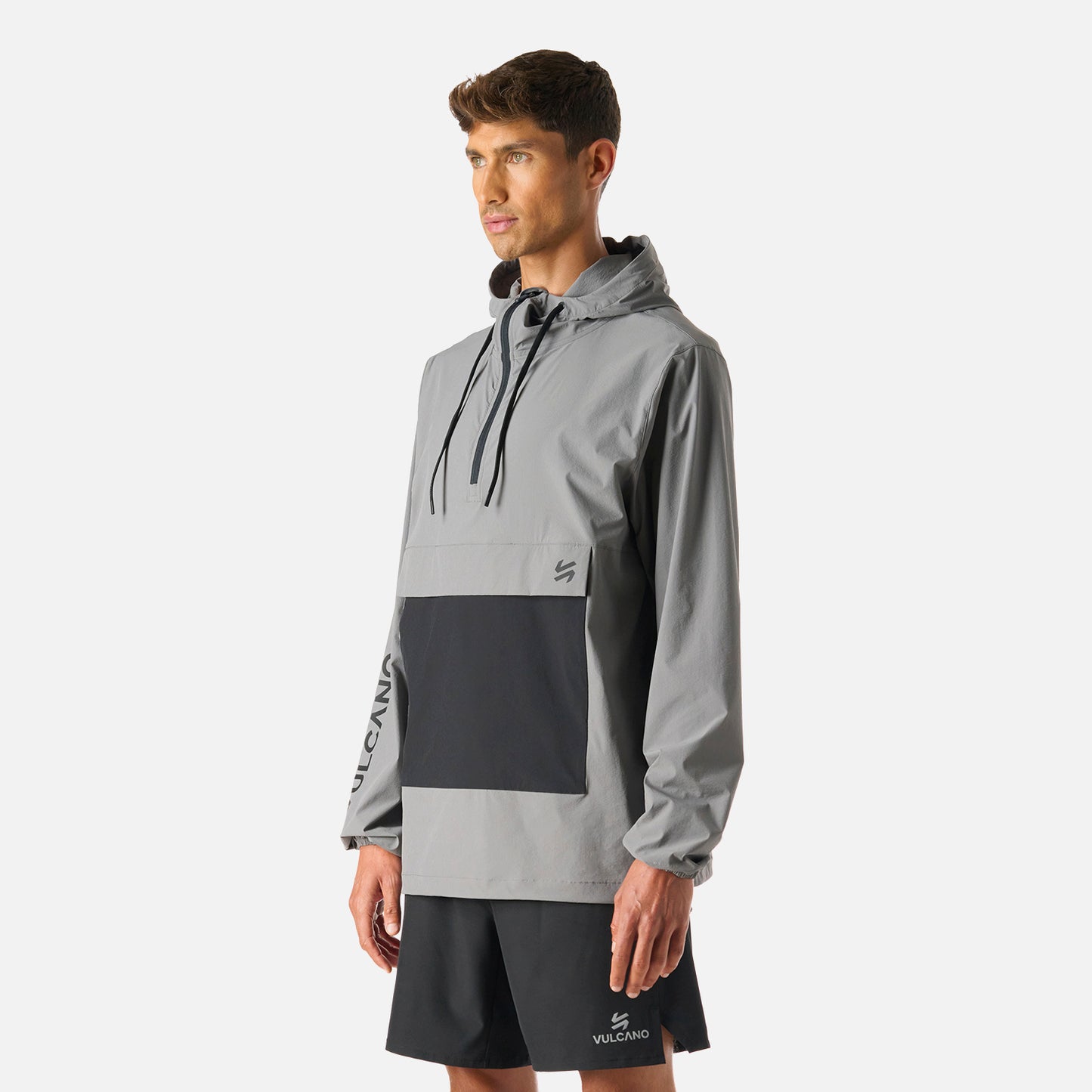 Chaqueta Hombre Tempo 1/4 Zip Windbreaker Jacket Gris Vulcano