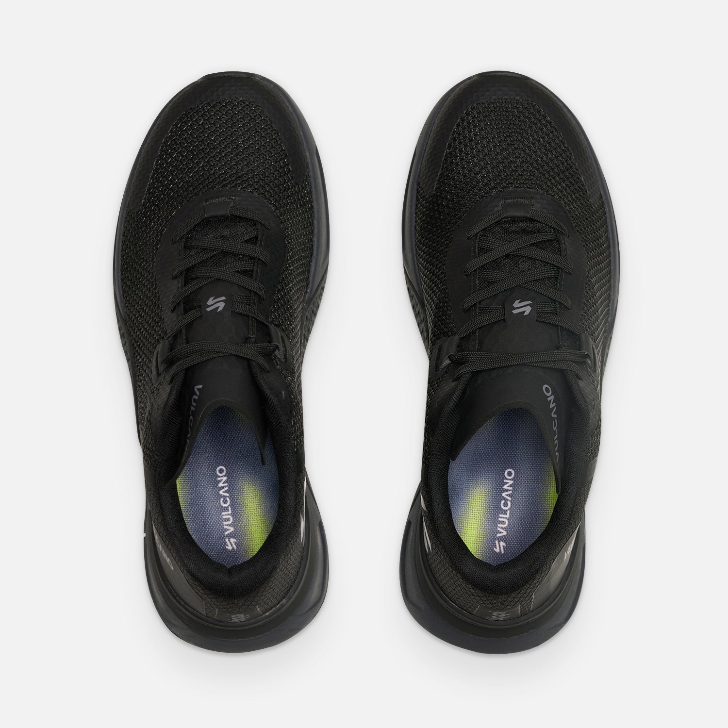 Vista superior de las Zapatillas Hombre No Gravity Triple Negro Vulcano mostrando plantilla Ortholite y diseño ergonómico para mayor confort.