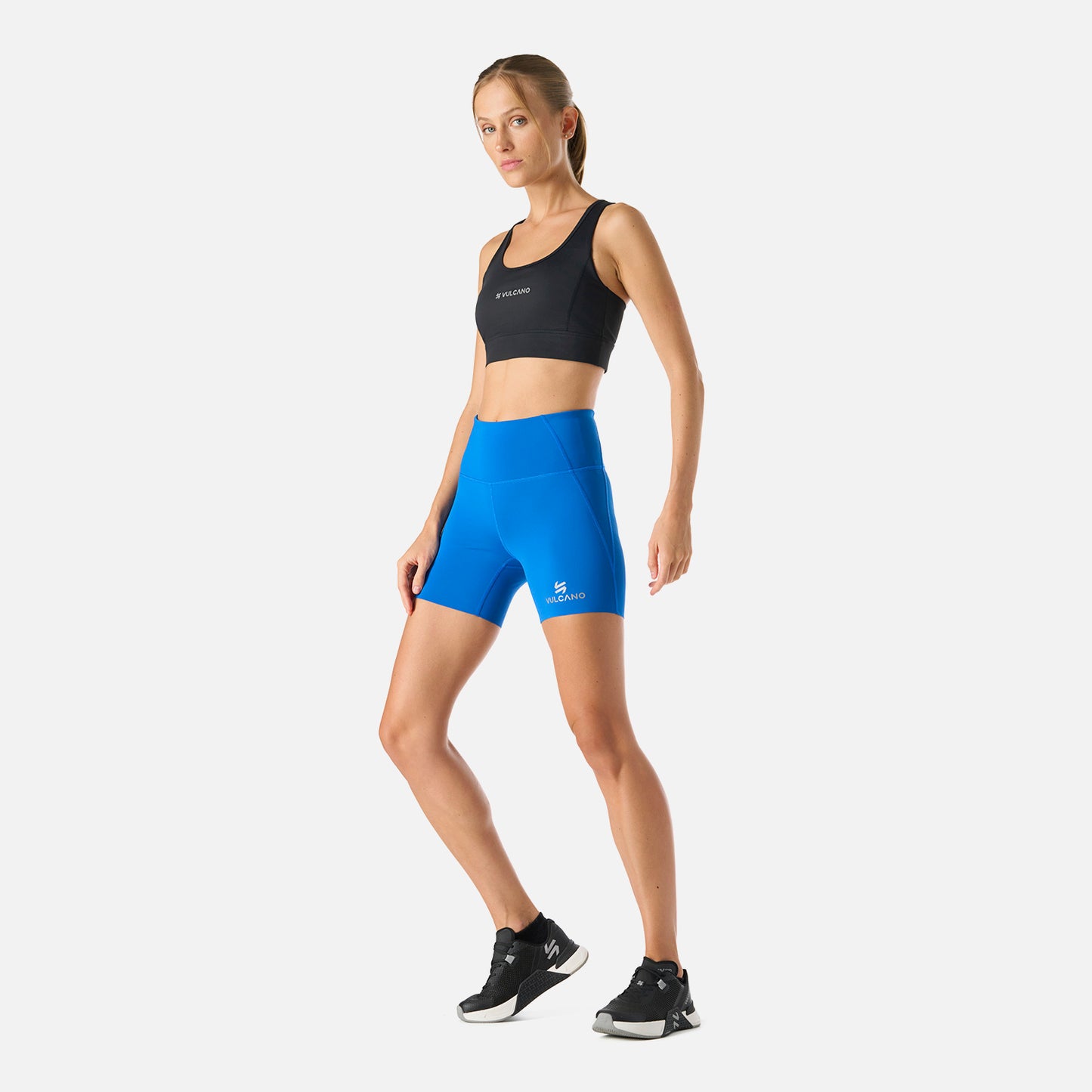 Calza Mujer Built To Move Compressive Short High Rise Leggins Azul Vulcano